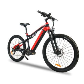 Red 500W Electric Ebike - 27.5 Inch Electric Mountain Bicycle 48V 27 Speed - Bafang Motor (Color: Red)